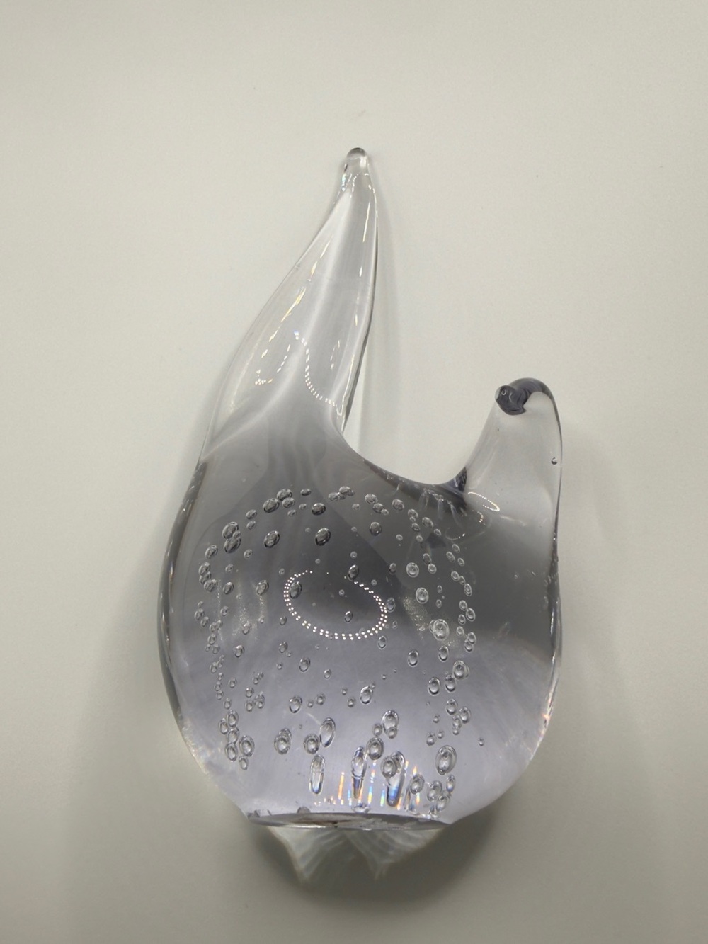 Vintage Art Glass Lefton Controlled Bubble Bird Paperweight Figurine - Picture 6 of 6